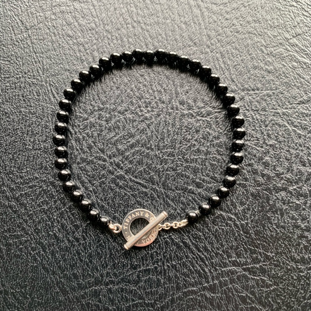 Tiffany & Co Black Onyx Bead Toggle Bracelet